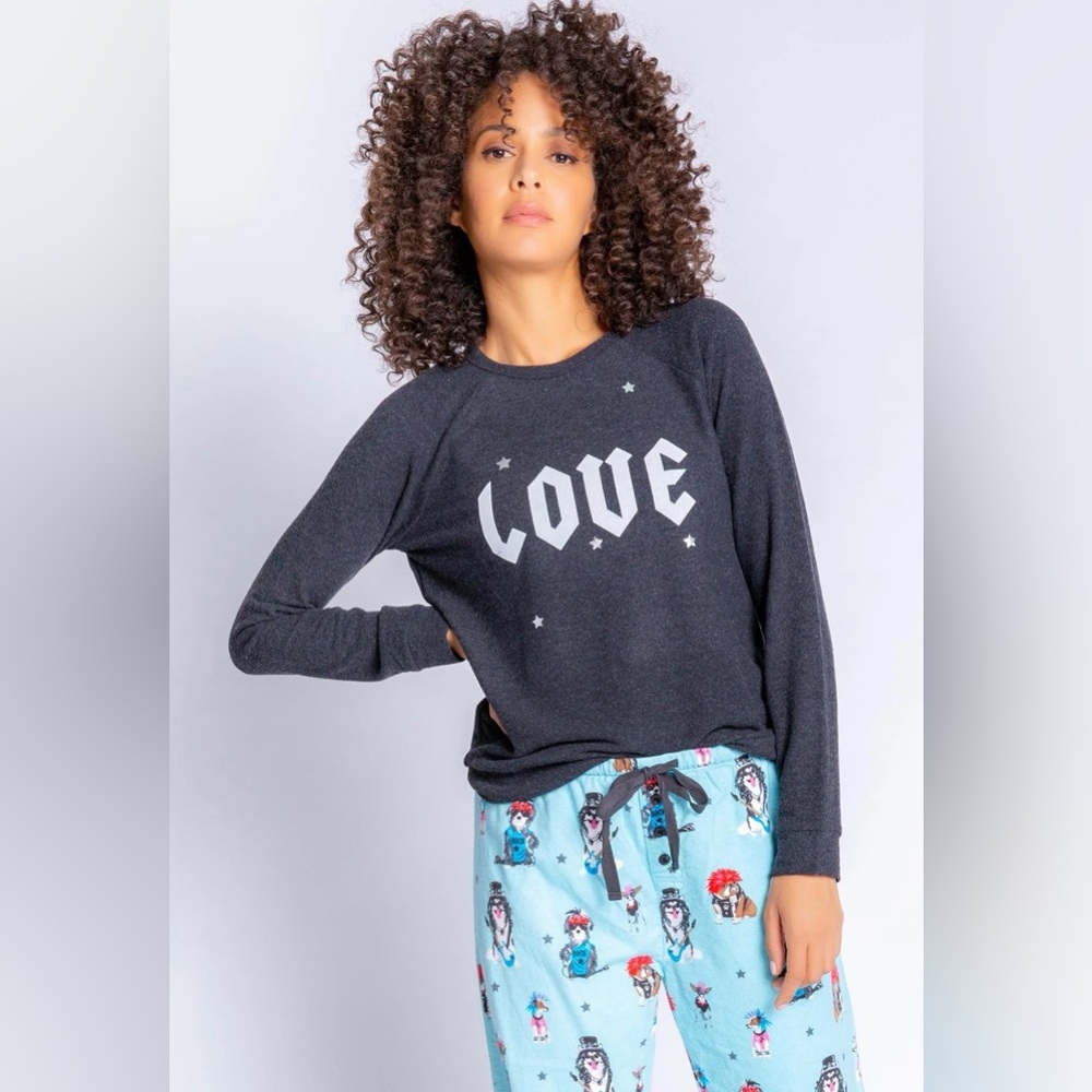 NWT PJ Salvage Cozy Love Long Sleeve Top
